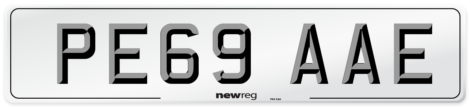 PE69 AAE Number Plate from New Reg